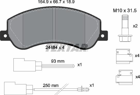 Textar 2448401 - Σετ τακάκια, δισκόφρενα www.parts5.com