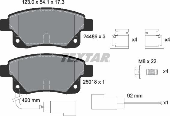 Textar 2448601 - Zestaw klocków hamulcowych, hamulce tarczowe www.parts5.com