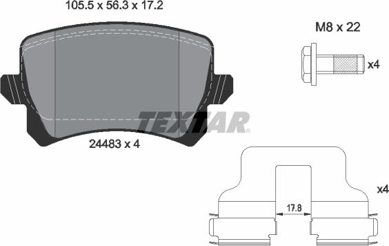 Textar 2448301 - Komplet kočnih obloga, disk kočnica www.parts5.com