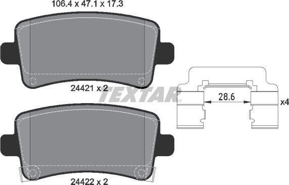 Textar 2442102 - Brake Pad Set, disc brake www.parts5.com