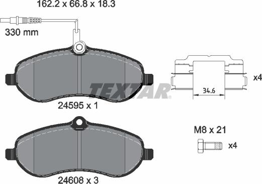 Textar 2459501 - Brake Pad Set, disc brake www.parts5.com