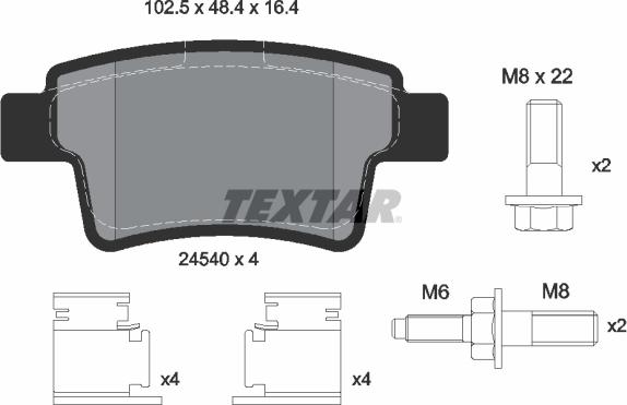 Textar 2454001 - Komplet pločica, disk-kočnica www.parts5.com