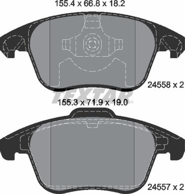 Textar 2455801 - Тормозные колодки, дисковые, комплект www.parts5.com