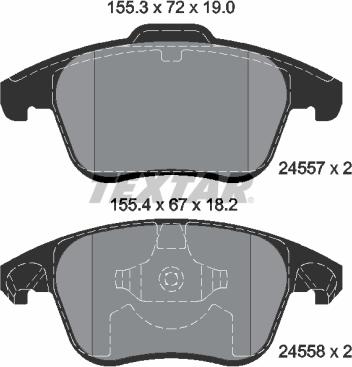 Textar 2455701 - Piduriklotsi komplekt,ketaspidur www.parts5.com