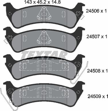 Textar 2450601 - Brake Pad Set, disc brake www.parts5.com