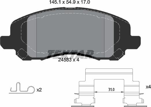 Textar 2458301 - Set placute frana,frana disc www.parts5.com