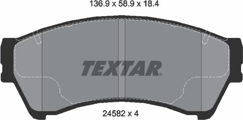 Textar 2458201 - Sada brzdových platničiek kotúčovej brzdy www.parts5.com