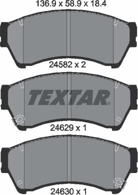 Textar 2458202 - Set placute frana,frana disc www.parts5.com