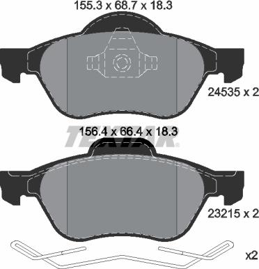 Textar 2453501 - Комплект спирачно феродо, дискови спирачки www.parts5.com