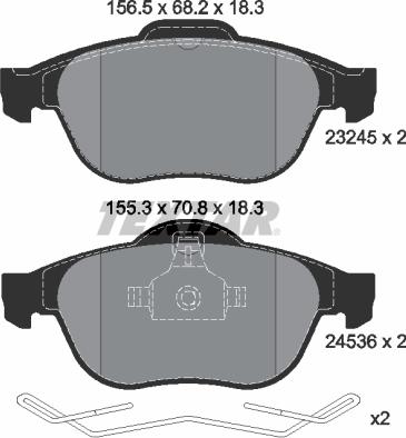 Textar 2453601 - Piduriklotsi komplekt,ketaspidur www.parts5.com