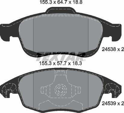 Textar 2453801 - Brake Pad Set, disc brake www.parts5.com