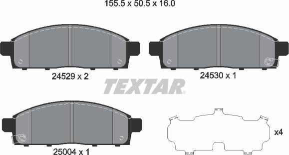 Textar 2452901 - Тормозные колодки, дисковые, комплект www.parts5.com