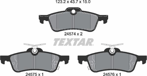 Textar 2457401 - Brake Pad Set, disc brake www.parts5.com