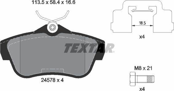 Textar 2457801 - Set placute frana,frana disc www.parts5.com