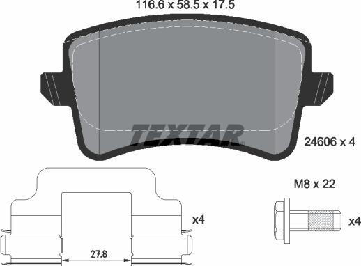 Textar 2460601 - Brake Pad Set, disc brake www.parts5.com