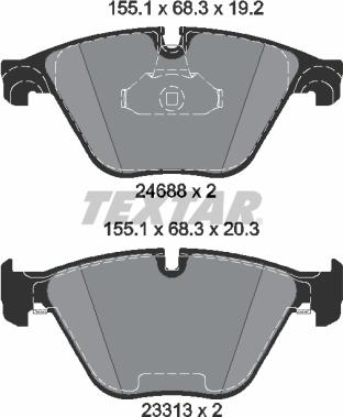 Textar 2468801 - Brake Pad Set, disc brake www.parts5.com