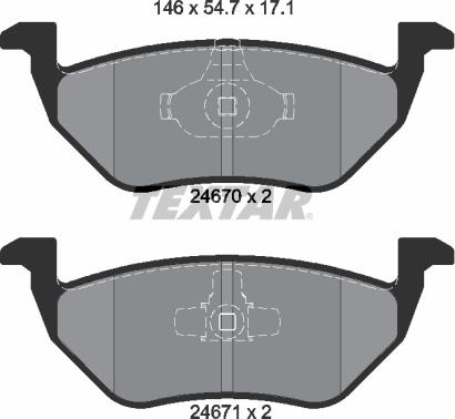 Textar 2467001 - Set placute frana,frana disc www.parts5.com