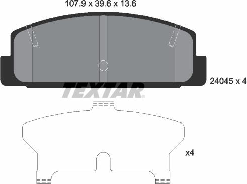 Textar 2404501 - Brake Pad Set, disc brake www.parts5.com