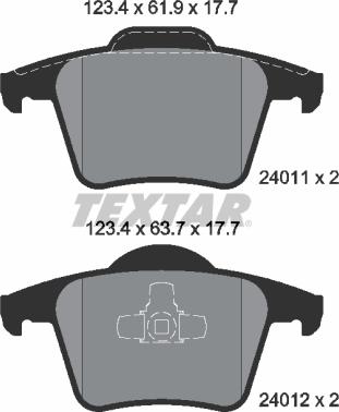 Textar 2401101 - Brake Pad Set, disc brake www.parts5.com