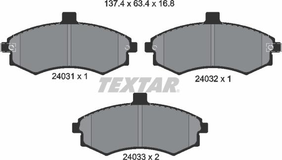 Textar 2403101 - Juego de pastillas de freno www.parts5.com