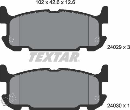 Textar 2402901 - Set placute frana,frana disc www.parts5.com