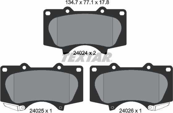 Textar 2402401 - Set placute frana,frana disc www.parts5.com