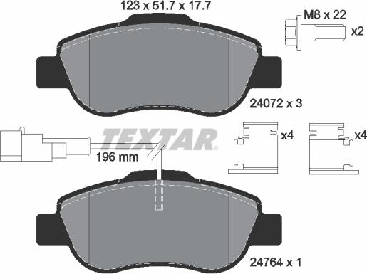 Textar 2407202 - Set placute frana,frana disc www.parts5.com