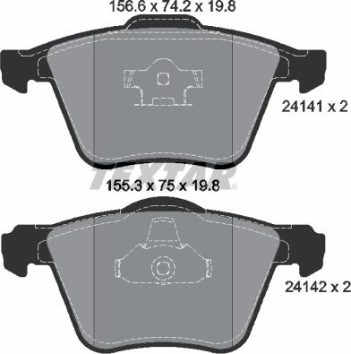 Textar 2414101 - Bremsbelagsatz, Scheibenbremse www.parts5.com