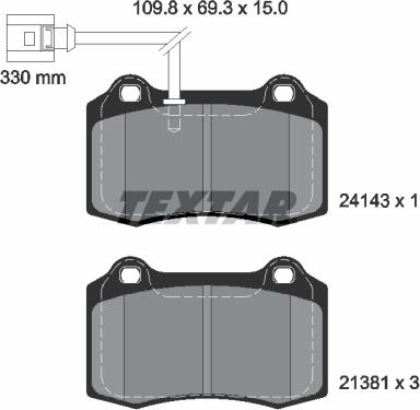 Textar 2414301 - Brake Pad Set, disc brake www.parts5.com