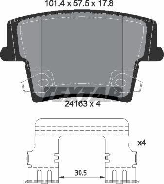 Textar 2416303 - Brake Pad Set, disc brake www.parts5.com