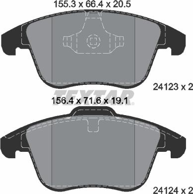 Textar 2412301 - Brake Pad Set, disc brake www.parts5.com