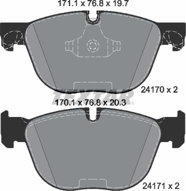 Textar 2417001 - Set placute frana,frana disc www.parts5.com