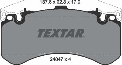 Textar 2484701 - Комплект спирачно феродо, дискови спирачки www.parts5.com