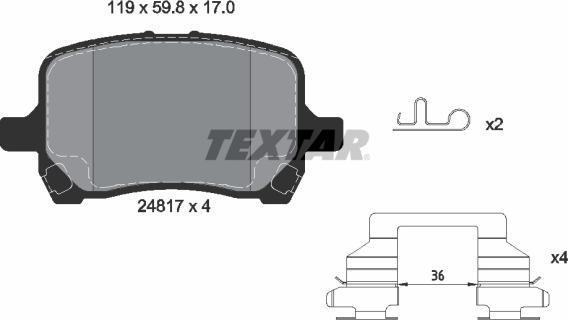 Textar 2481701 - Brake Pad Set, disc brake www.parts5.com