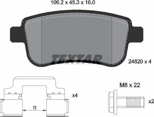 Textar 2482001 - Brake Pad Set, disc brake www.parts5.com