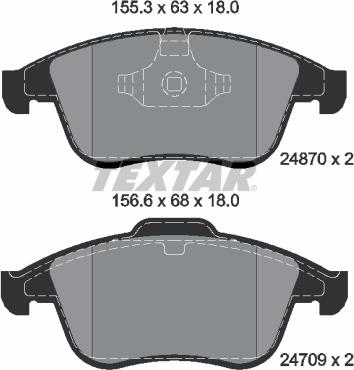 Textar 2487001 - Komplet pločica, disk-kočnica www.parts5.com