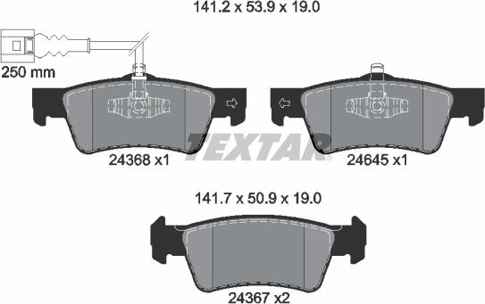 Textar 2436801 - Brake Pad Set, disc brake www.parts5.com