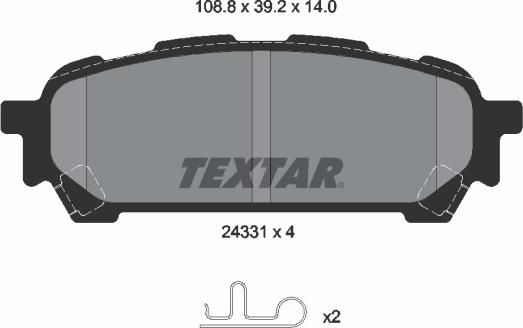 Textar 2433101 - Sada brzdových platničiek kotúčovej brzdy www.parts5.com