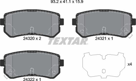 Textar 2432001 - Set placute frana,frana disc www.parts5.com