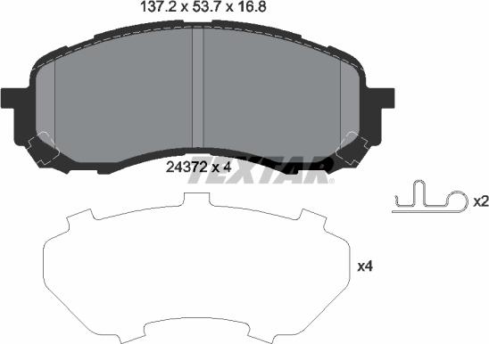 Textar 2437201 - Bremsbelagsatz, Scheibenbremse www.parts5.com