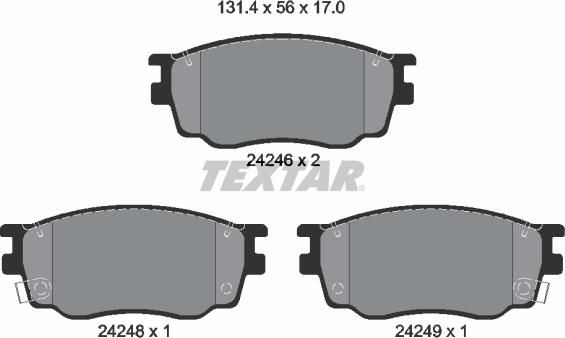 Textar 2424601 - Тормозные колодки, дисковые, комплект www.parts5.com