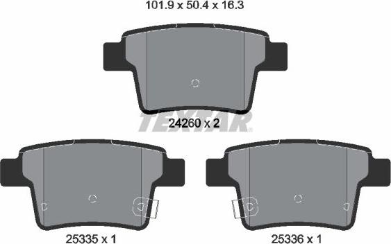 Textar 2426001 - Set placute frana,frana disc www.parts5.com