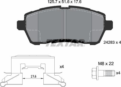 Textar 2428302 - Brake Pad Set, disc brake www.parts5.com