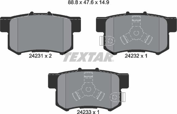 Textar 2423101 - Тормозные колодки, дисковые, комплект www.parts5.com
