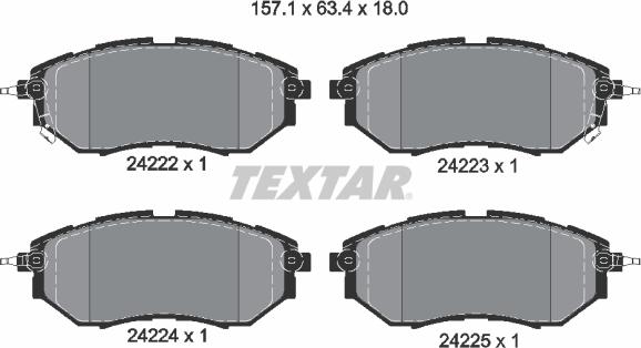 Textar 2422201 - Тормозные колодки, дисковые, комплект www.parts5.com