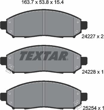 Textar 2422704 - Brake Pad Set, disc brake parts5.com