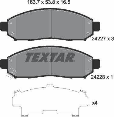 Textar 2422701 - Set placute frana,frana disc www.parts5.com