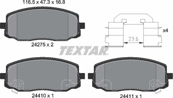 Textar 2427501 - Set placute frana,frana disc www.parts5.com