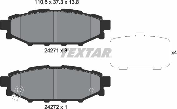 Textar 2427101 - Kit de plaquettes de frein, frein à disque www.parts5.com