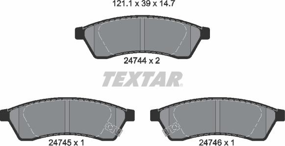 Textar 2474401 - Brake Pad Set, disc brake www.parts5.com